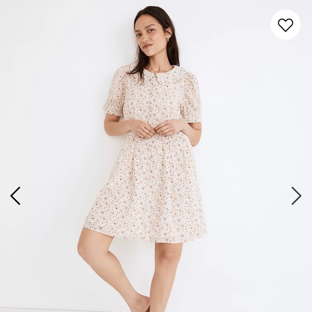 Madewell Floral Mini Dress - Cream and Pink